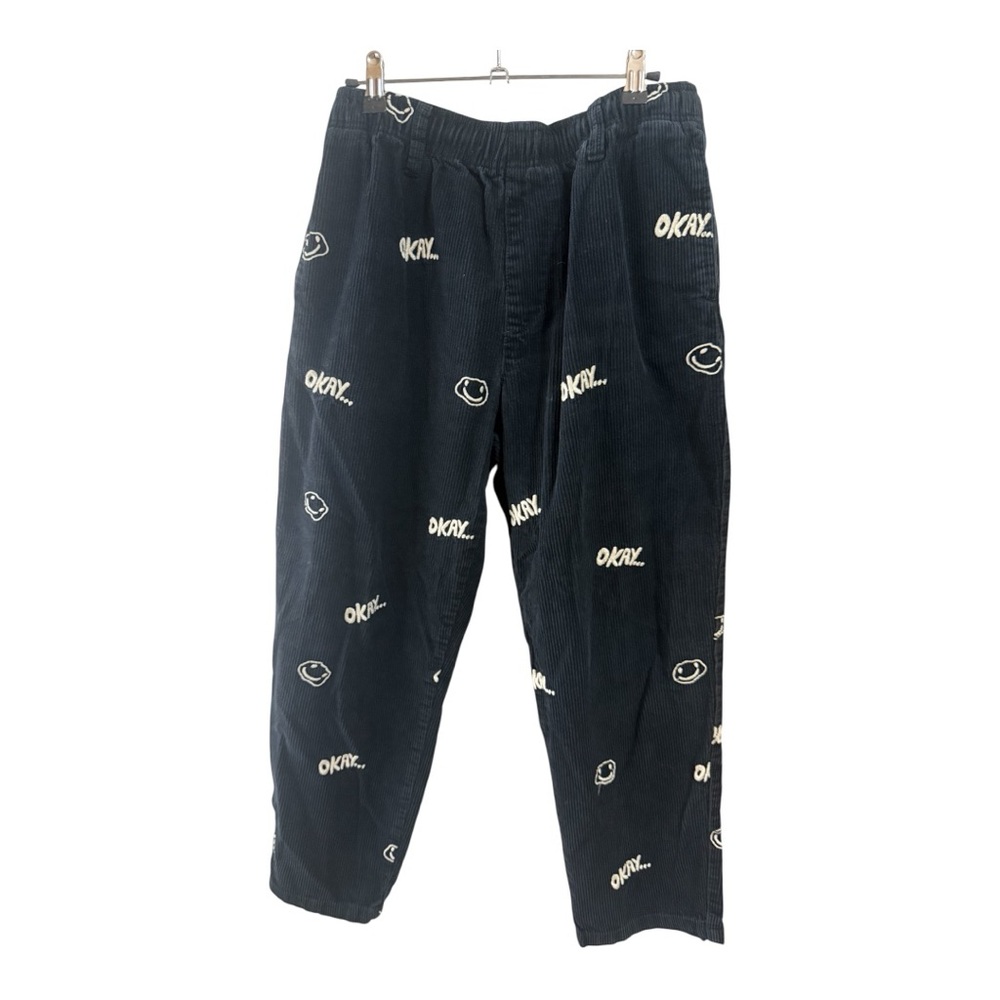 Black Men's Corduroy Drawstring Pants from Urban Outfitters Small